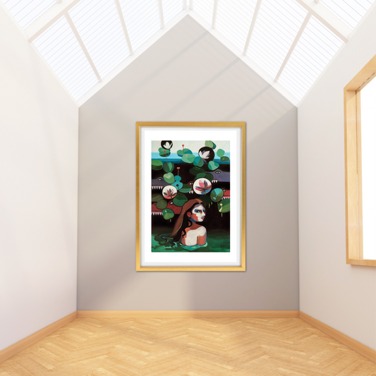 'Mit Krokodilen Schwimmen' Fine-Art-Druck