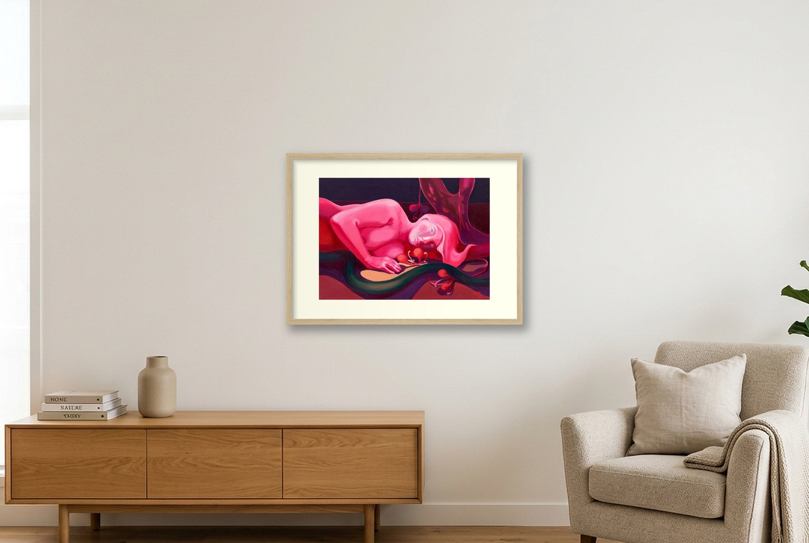 'Ungelebtes Potenzial' Fine-Art-Druck — 59×42cm, 23×17" Oak Frame