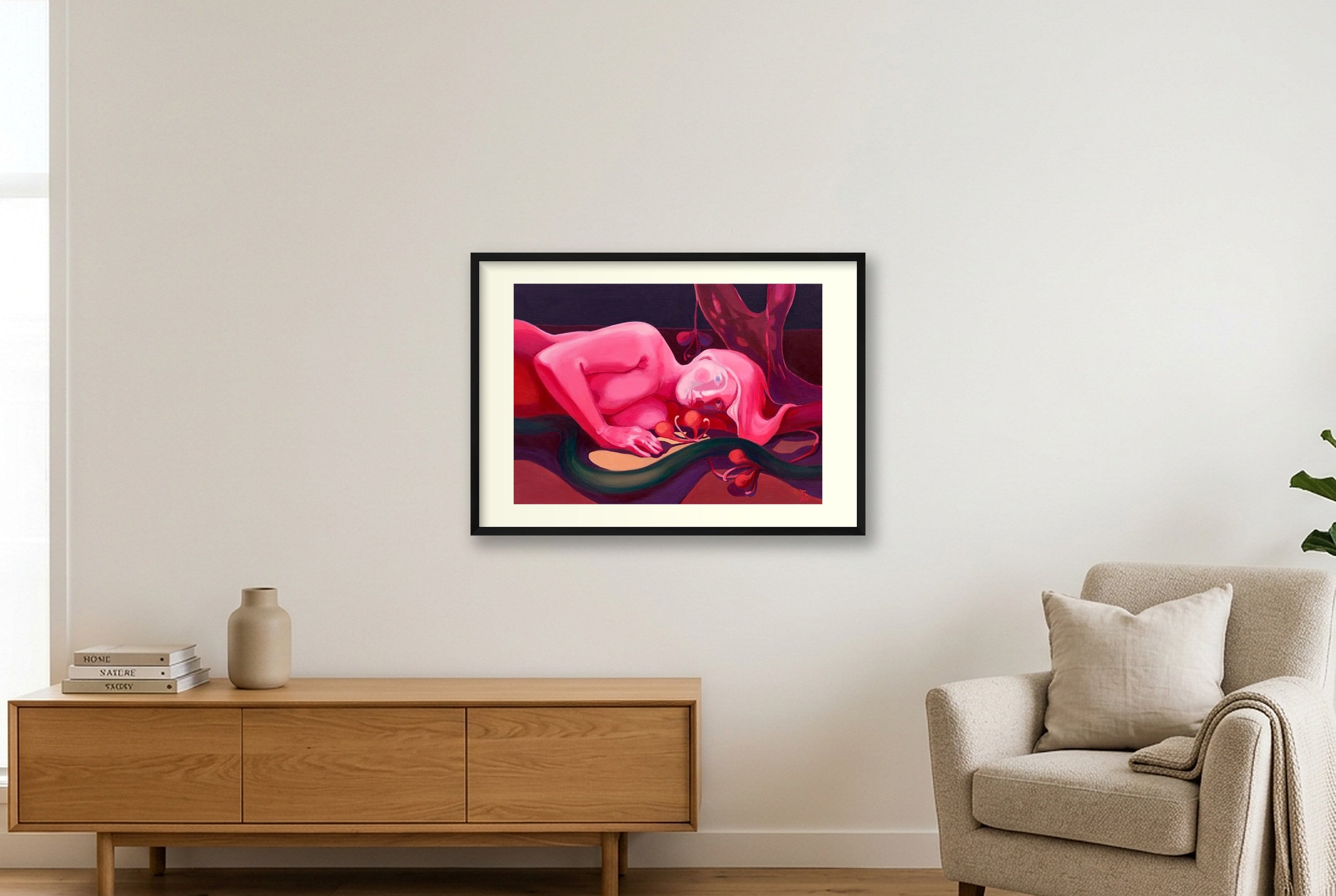 'Ungelebtes Potenzial' Fine-Art-Druck — 84×59cm, 33×23" Black Frame