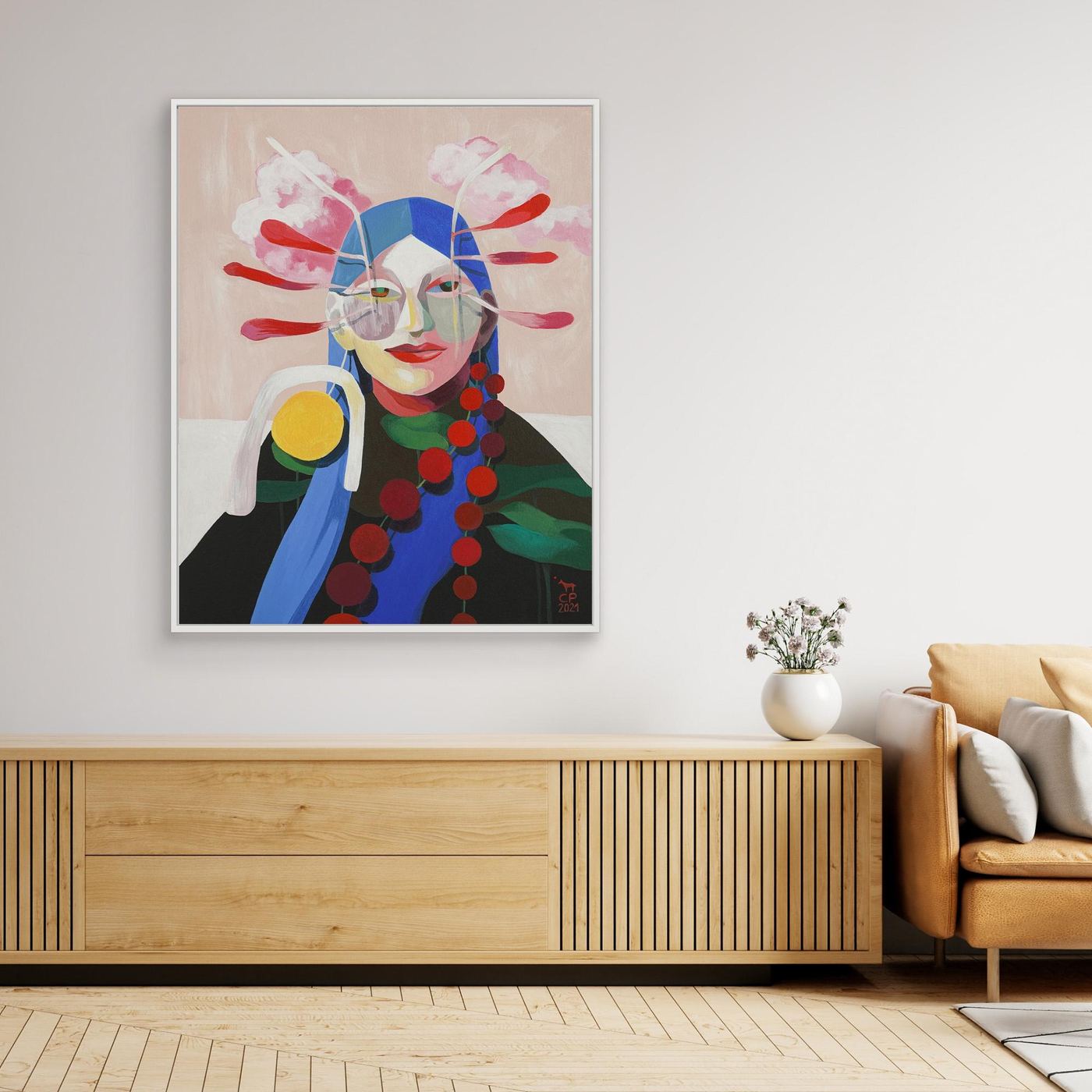 'Lotus' gerahmter Leinwanddruck