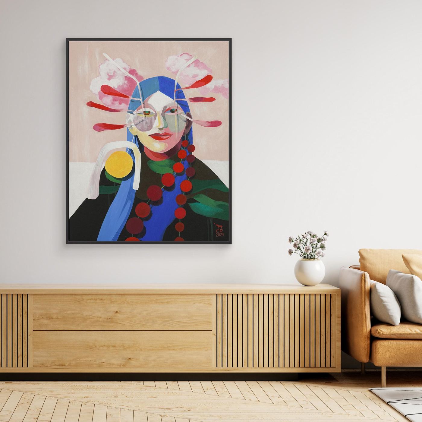 'Lotus' gerahmter Leinwanddruck