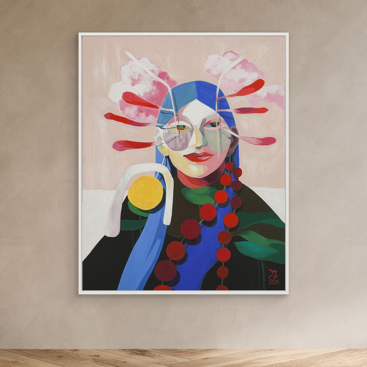 'Lotus' gerahmter Leinwanddruck