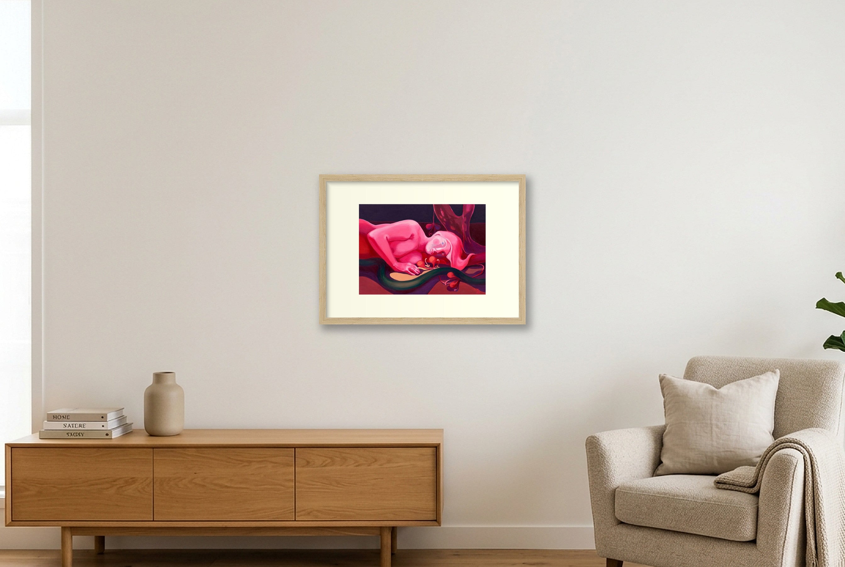 'Ungelebtes Potenzial' Fine-Art-Druck — A3 (42×30cm, 17×12") Oak Frame