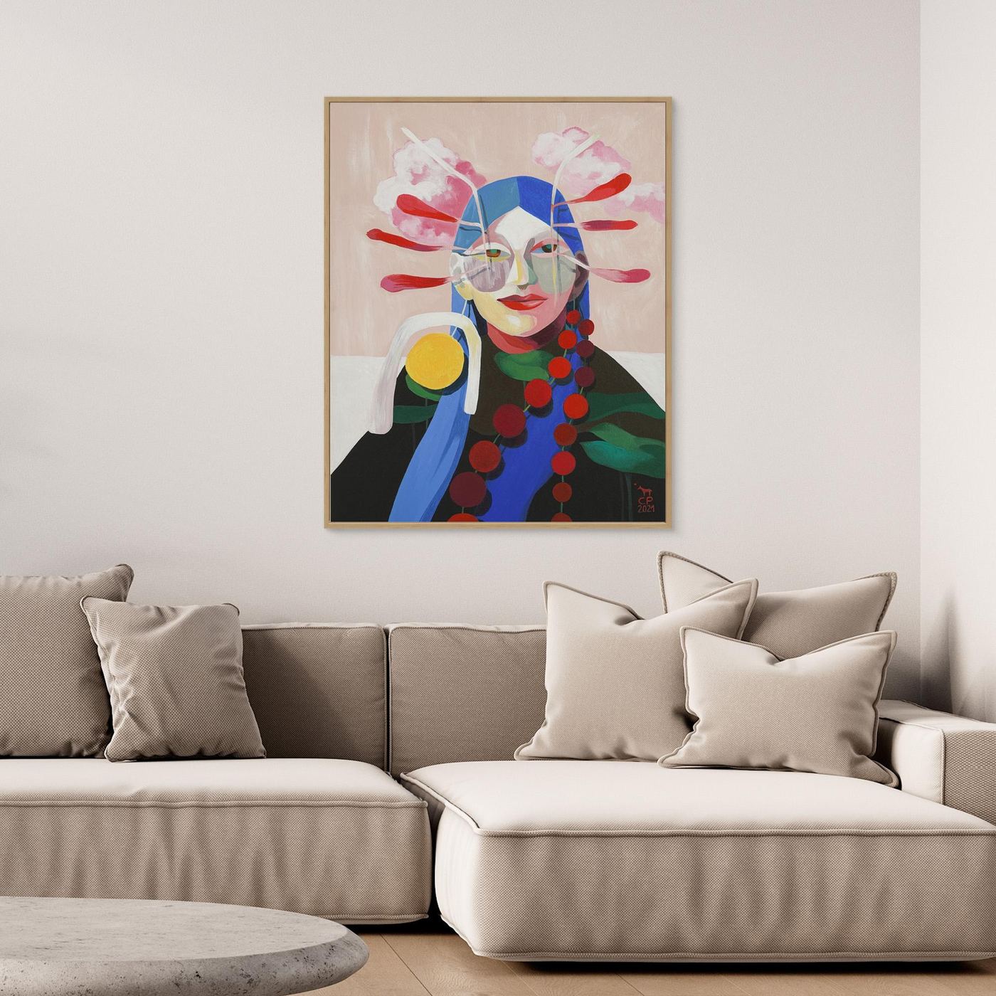 'Lotus' gerahmter Leinwanddruck