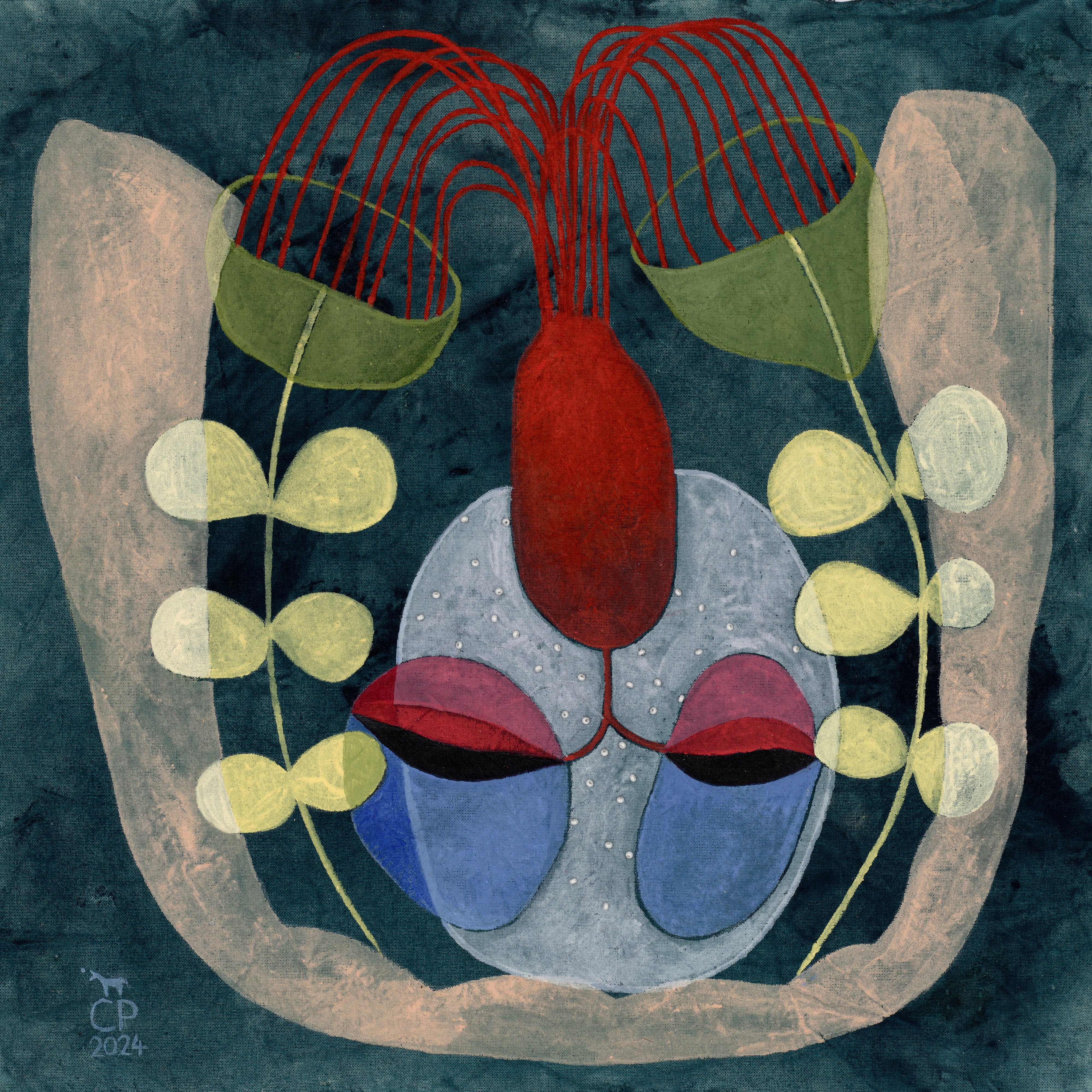 'Die Magische Küche', Mixed Media auf Baumwolle