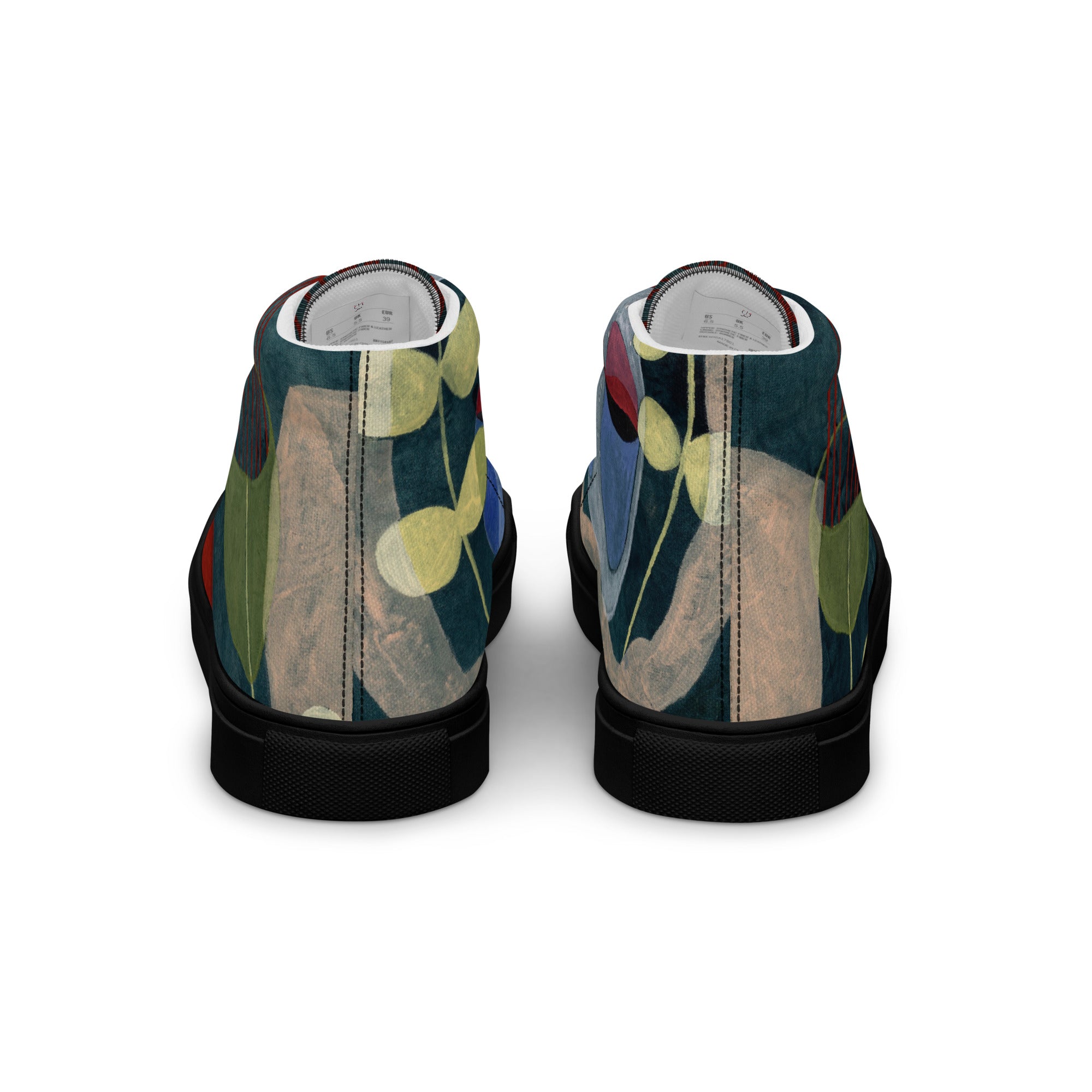 "The Magic Kitchen" High-Top Canvas Shoes for Women – back view