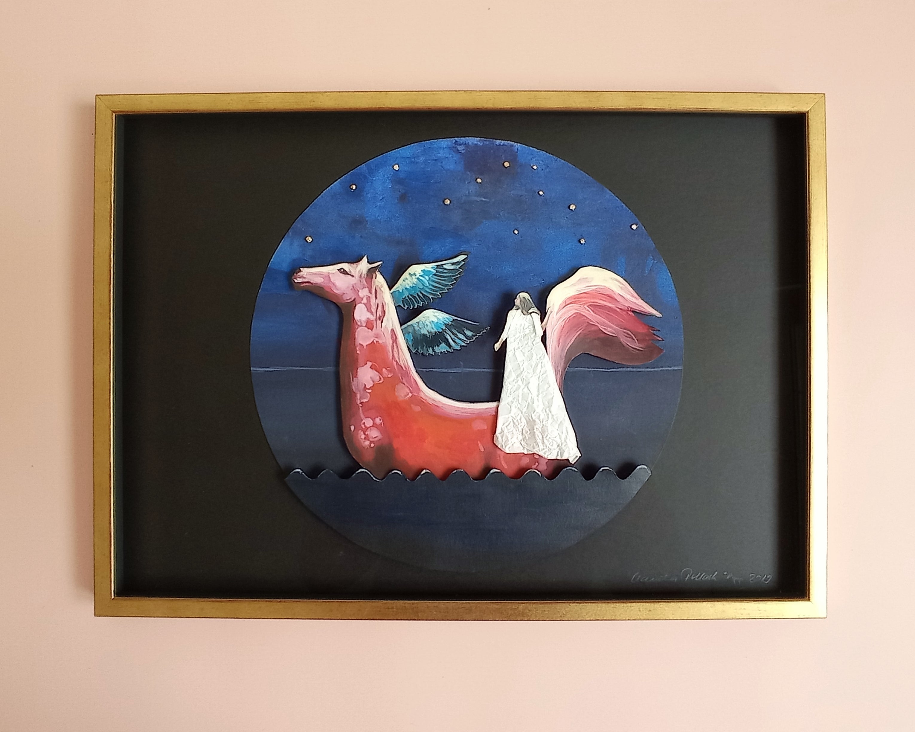 'Über Den Tellerrand' Assemblage, Original inkl. Rahmen