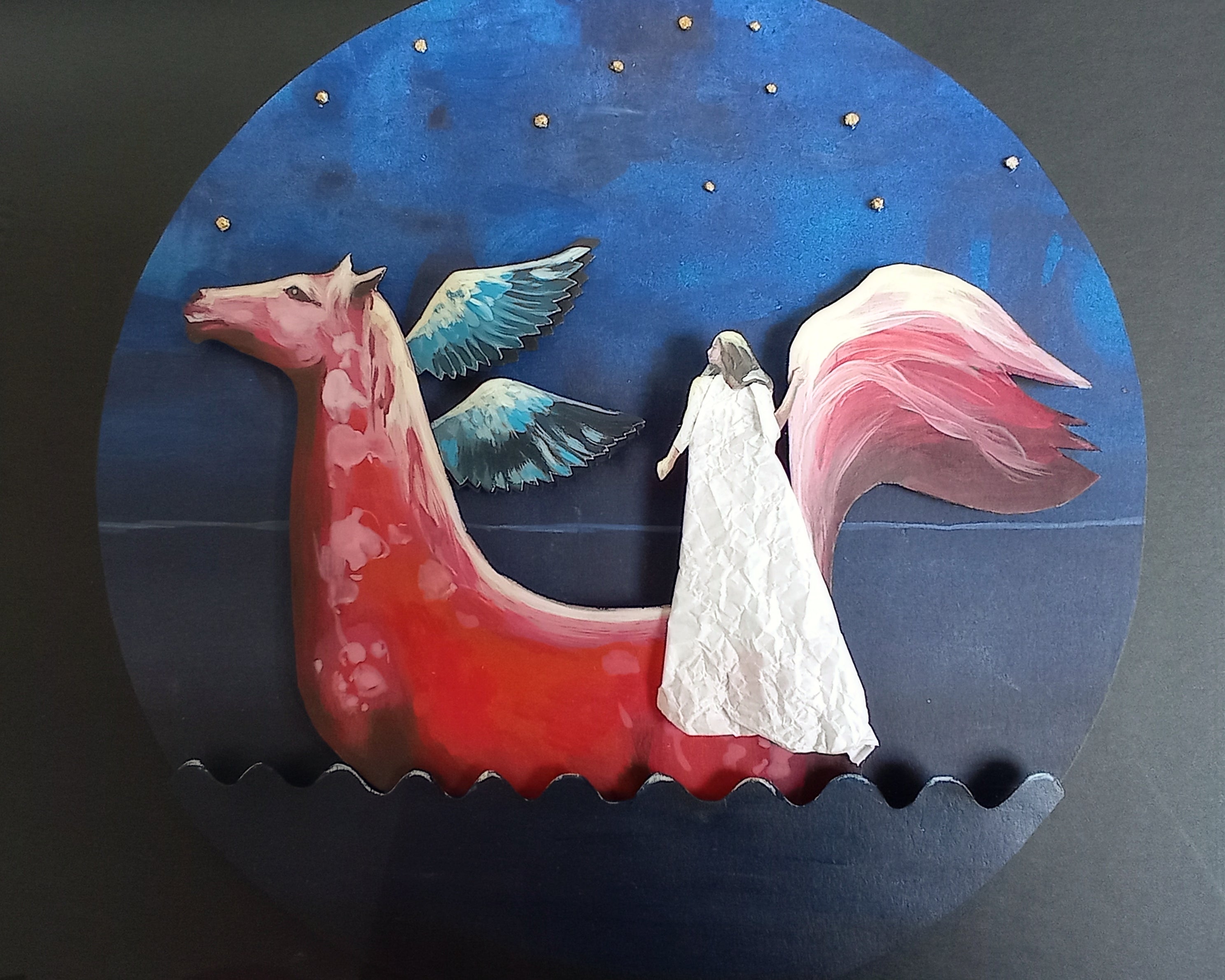 'Über Den Tellerrand' Assemblage, Original inkl. Rahmen