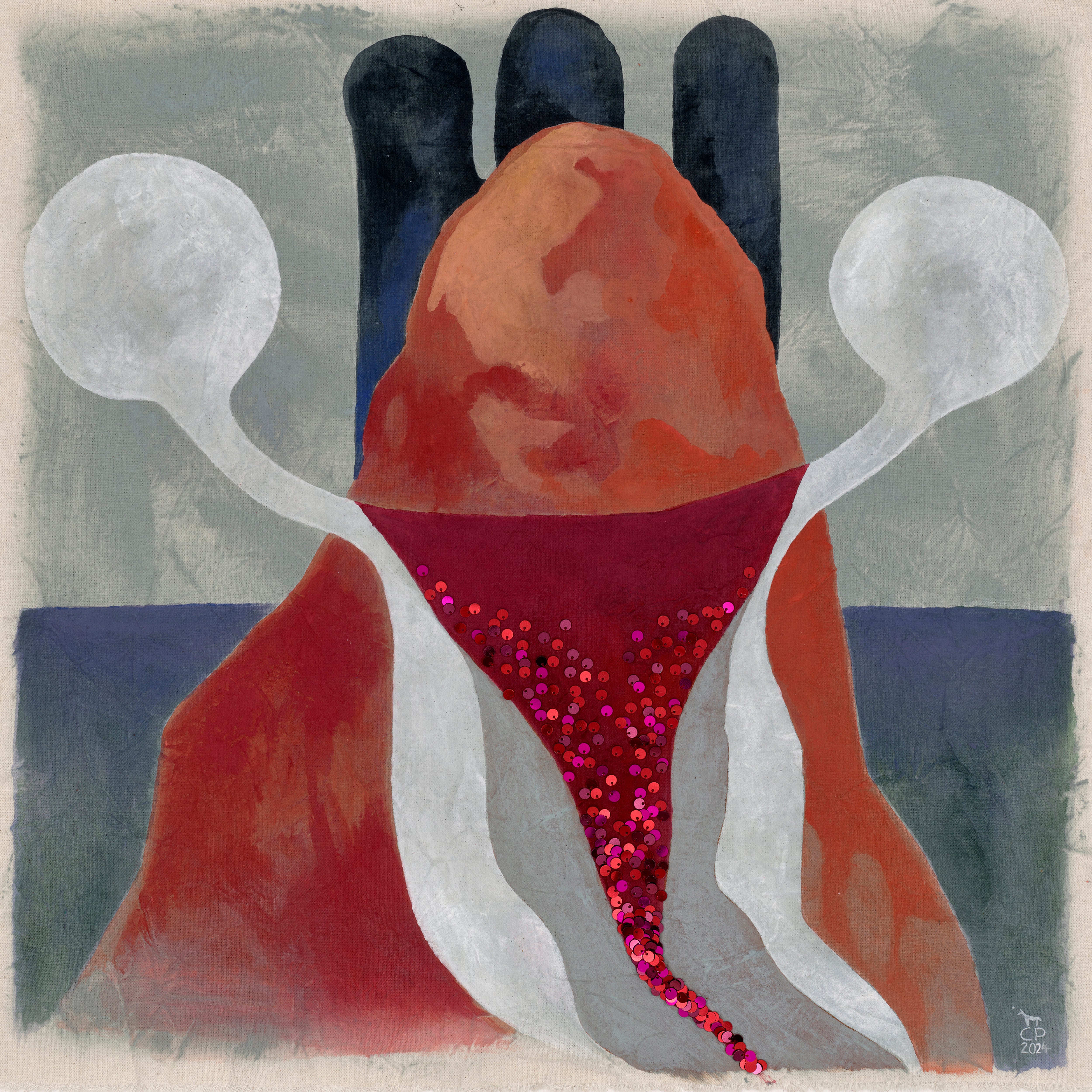 'Die Landschaft In Mir', Mixed Media auf Baumwolle