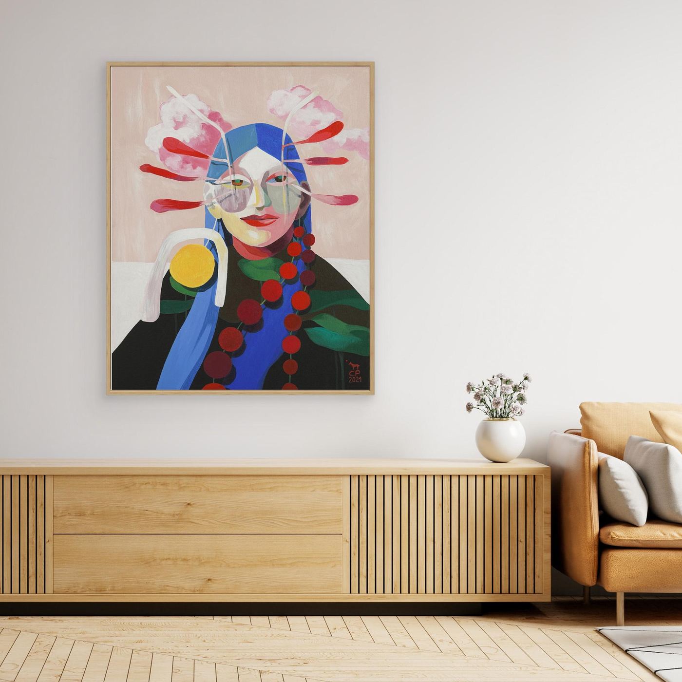 'Lotus' gerahmter Leinwanddruck