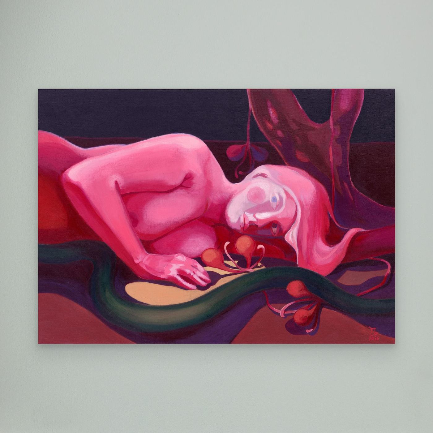 "Ungelebtes Potenzial" – Figurativer Giclée-Kunstdruck auf Leinwand | Claudia Pollack ohne Rahmen