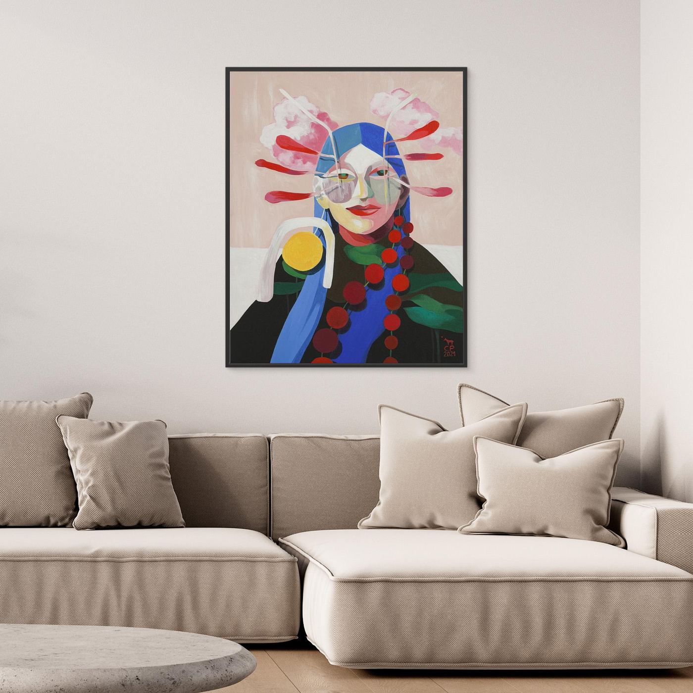 'Lotus' gerahmter Leinwanddruck