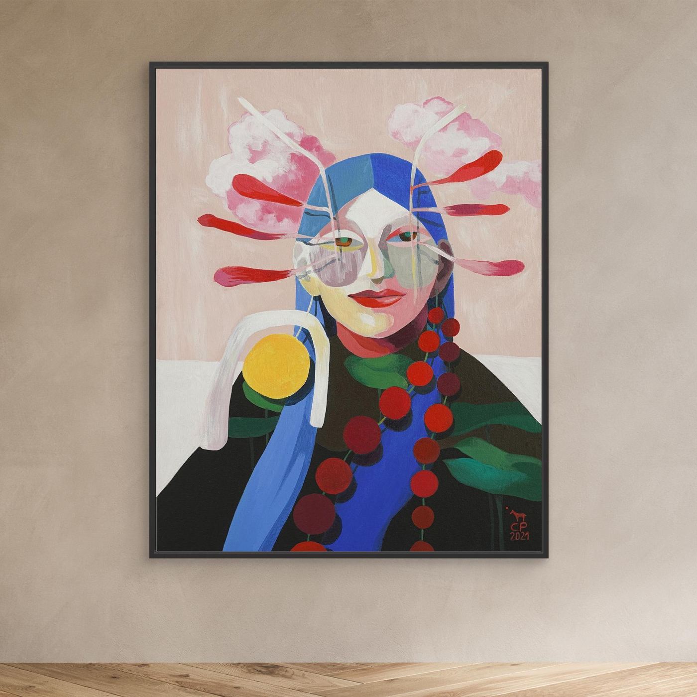 'Lotus' gerahmter Leinwanddruck