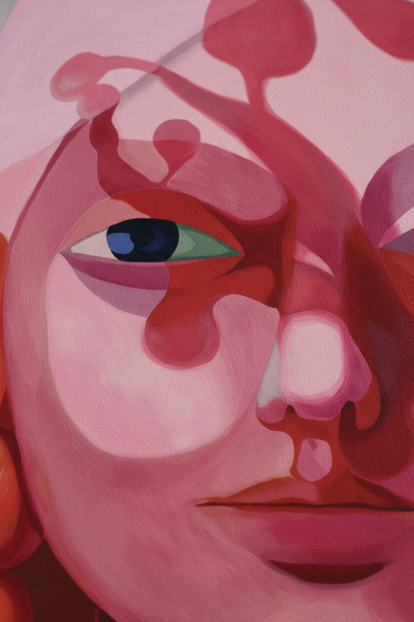 “Gates” - Figurative Portrait Giclée Art Print, Close-up View on Hahnemühle Pearl Paper