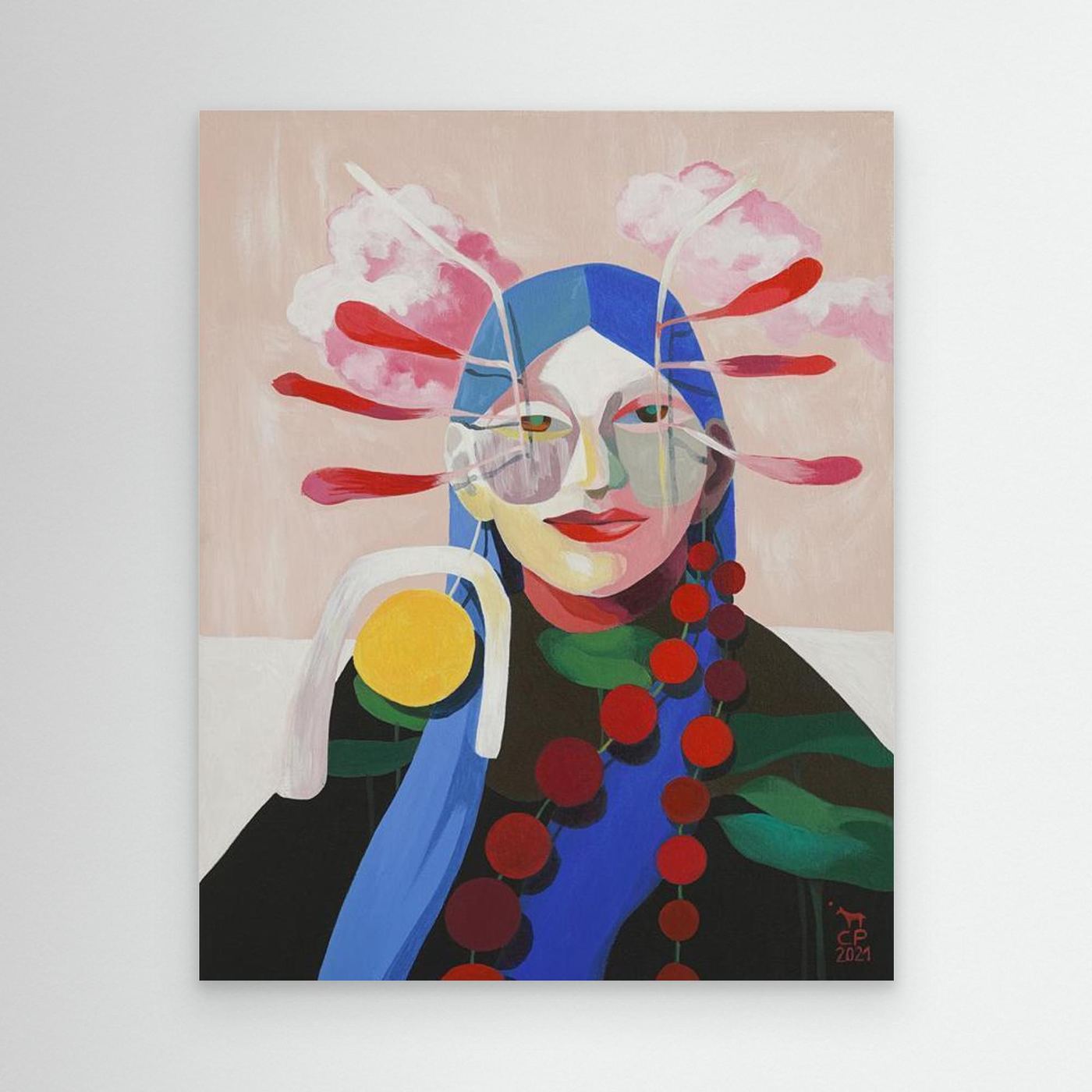 'Lotus' gerahmter Leinwanddruck