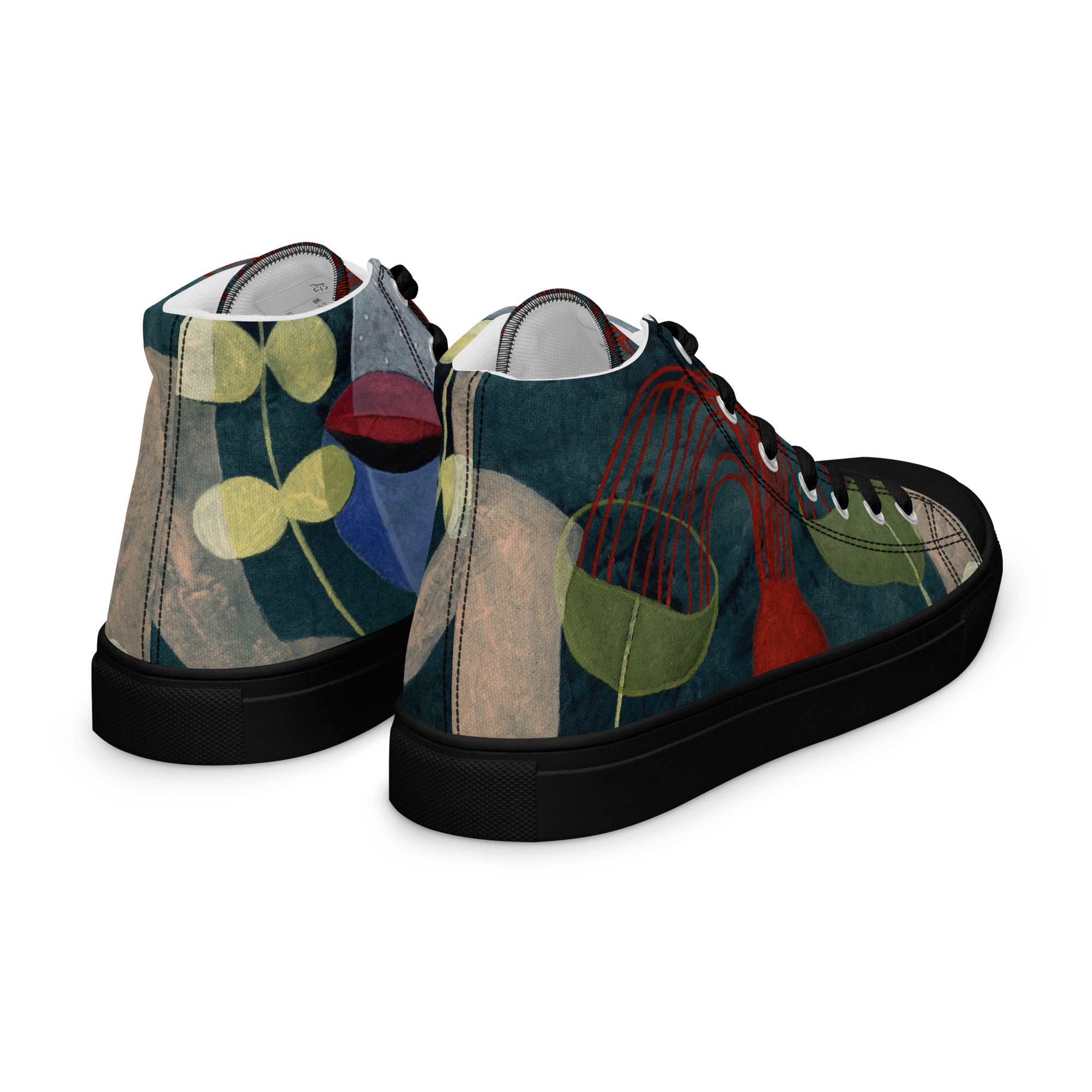 "The Magic Kitchen" High-Top Canvas Shoes for Women – right back view