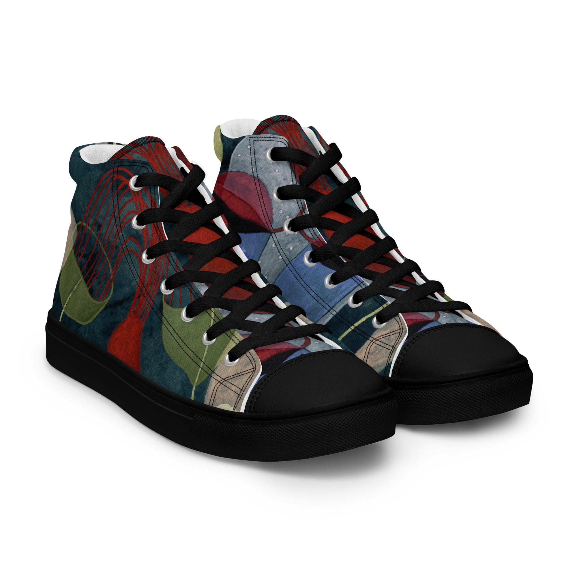 "The Magic Kitchen" High-Top Canvas Shoes for Women – right front view