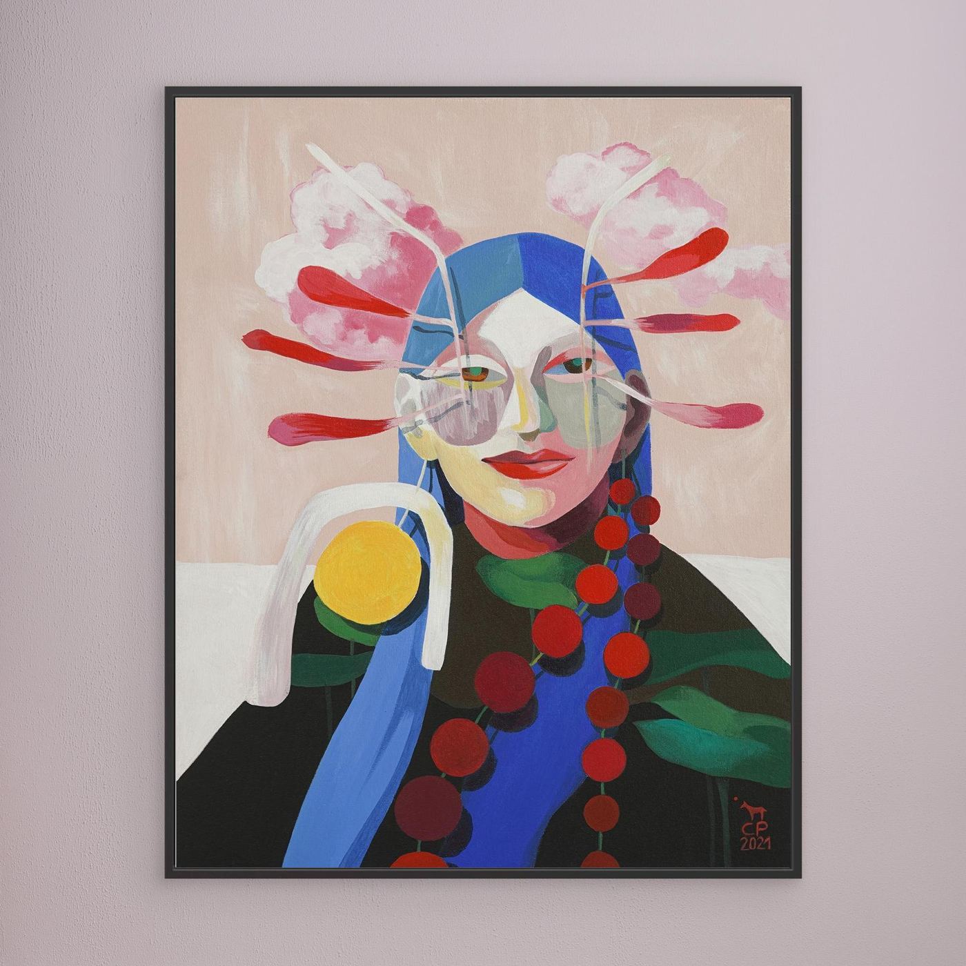 'Lotus' gerahmter Leinwanddruck