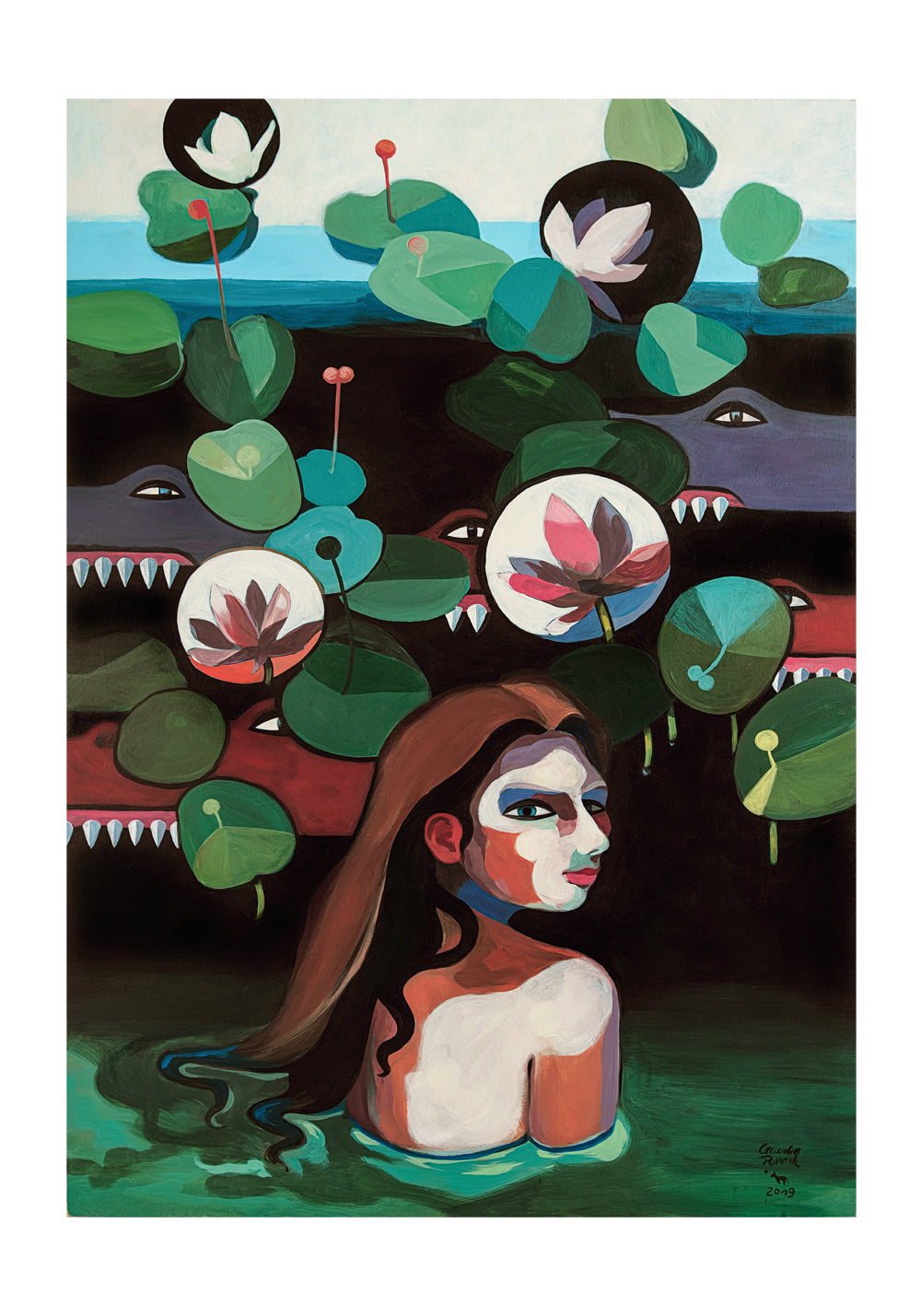 'Swim with crocodiles' or 'shadow' Fine Art Print