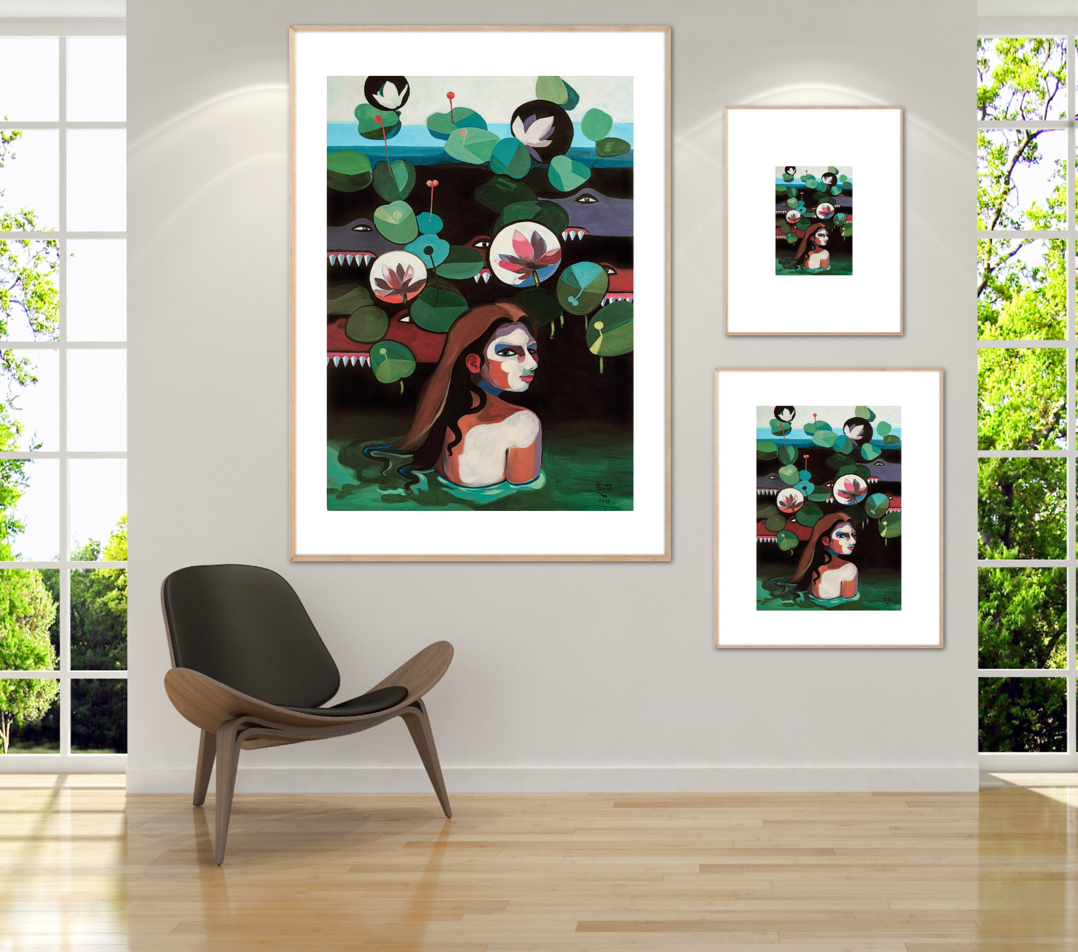 'Swim with crocodiles' or 'shadow' Fine Art Print